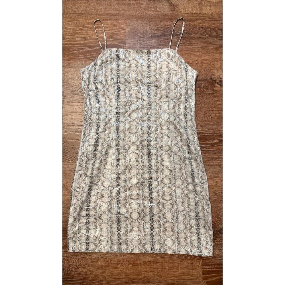 Free Peoples Endless Rose Sequin Snakeskin Mini Dress - M